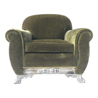 Boho Chic Club Chair Green Crushed Velvet Decor Decorated For Sale