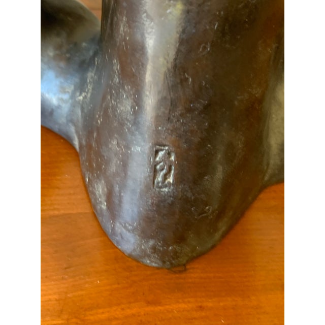 Metal Antique Japanese Cast Iron Hinged Wing Eagle Sculpture For Sale - Image 7 of 11