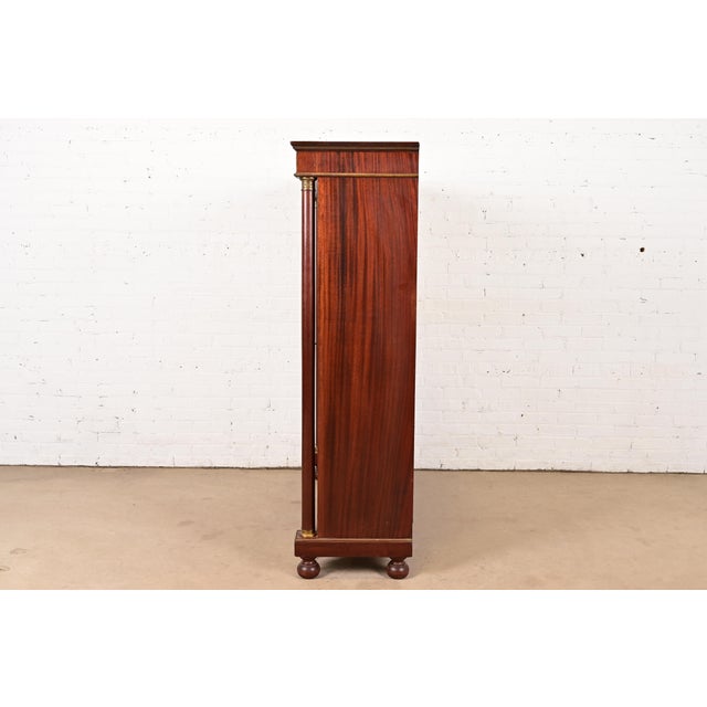 Herter Brothers Style Antique French Empire Mahogany Bookcase With Mounted Ormolu, Circa 1890s For Sale - Image 10 of 12