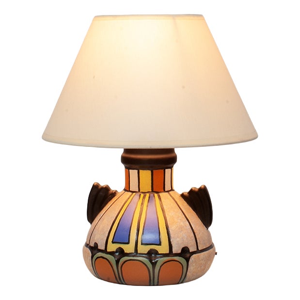 Mexico Series Table Lamp by Antoine Dubois for Mons Pottery, 1925 For Sale