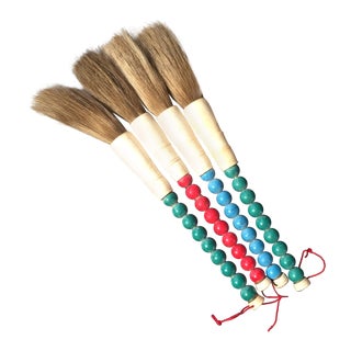 Chinese Bone & Beaded Horsehair Brushes For Sale