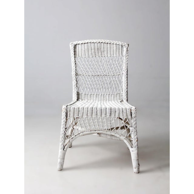 Vintage American White Wicker Chair Circa 1930s - 1940s For Sale - Image 10 of 13