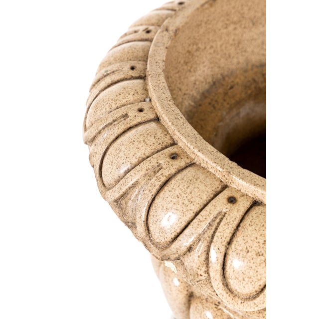 Ceramic English Salt Glaze Garden Urn For Sale - Image 7 of 13