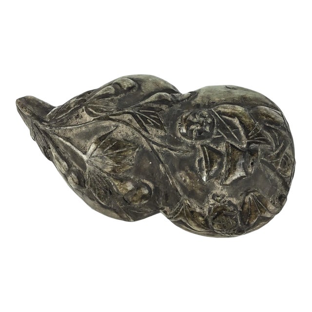 Chinese Antique Carved Soapstone Covered Vessel For Sale