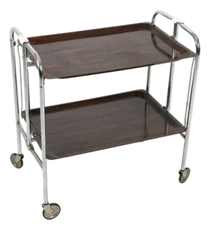 French Chrome Folding Bar Cart, C. 1970s