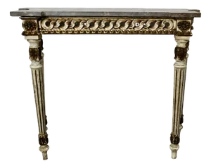 French Style Carved and Painted Console Table