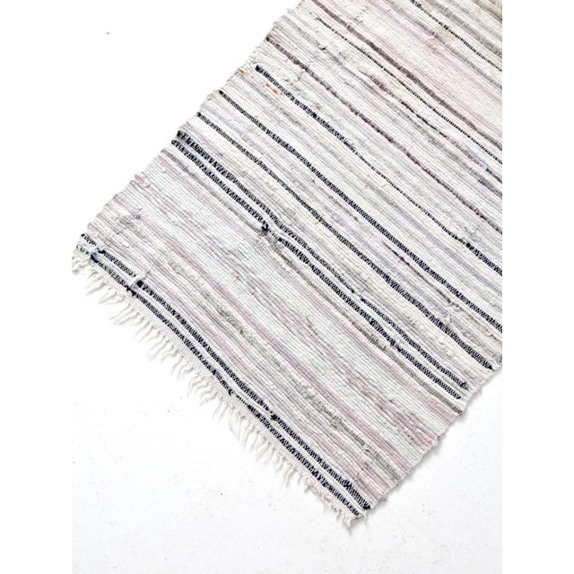 Textile Vintage Striped Rag Rug For Sale - Image 7 of 10
