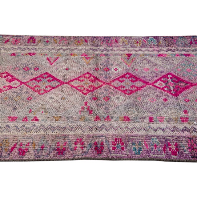 1960s Turkish Geometric Multi Color Wool Runner For Sale In New York - Image 6 of 9