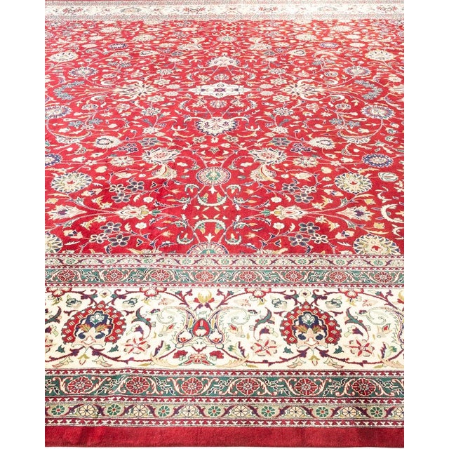 Solo Rugs Mogul, One-of-a-Kind Hand-Knotted Area Rug in Red , 12' 5" x 17' 0" For Sale - Image 4 of 8