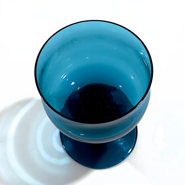 Sophisticated Finnish Style Inky Blue Decorative Glass Vessel Curation - Group of 5 For Sale - Image 13 of 13