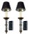 Tommi Parzinger, Large Wall Sconces, Chromed Steel, Brass, Fabric, Usa, 1950s For Sale