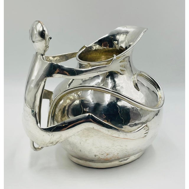 1980s 1980s Emilia Castillo Silver-Plated Monkey Pitcher, Mexican Modernism For Sale - Image 5 of 18