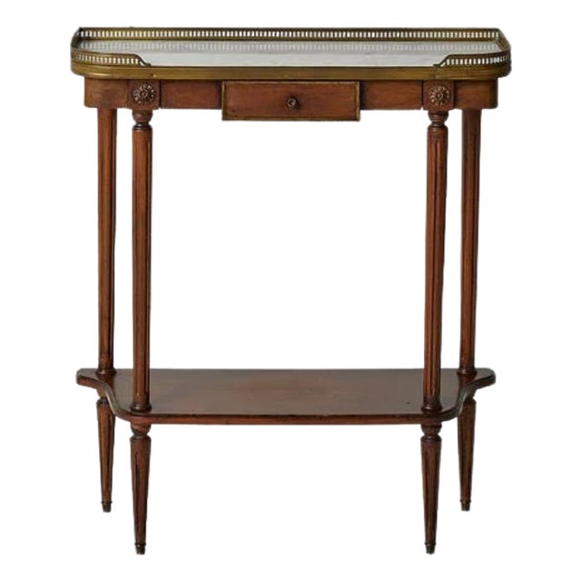 18th Century Louis XVI Mahogany & Marble Console Table For Sale