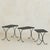 Black Trio of French Iron + Opaline Glass Nesting Tables in Manner Jean Royère, 1950s For Sale - Image 8 of 18