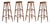Vintage Rustic Pine Bar Stools, 1930s, Set of 4 For Sale
