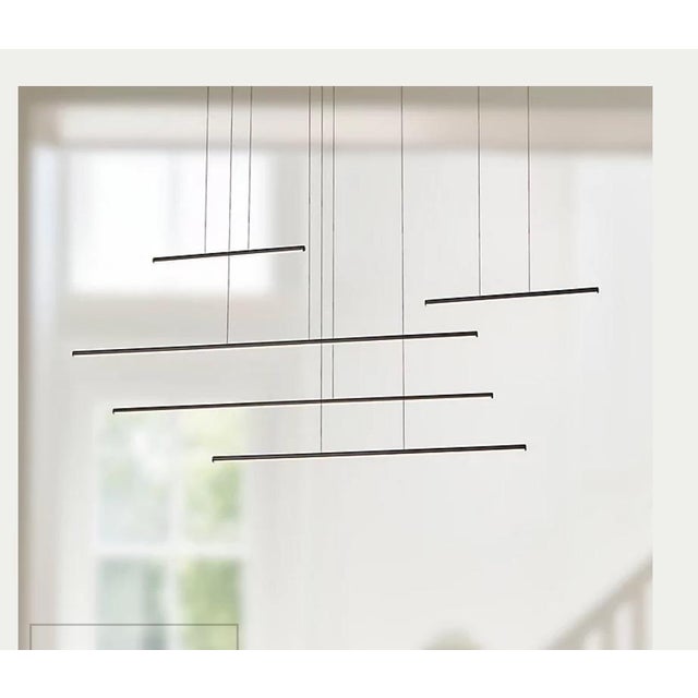Contemporary Modern Sleek Chandelier Light For Sale - Image 3 of 3