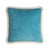 Contemporary Happy Cushion Cover in Velvet Light Blue with Dirty White Fringes by Lorenza Briola For Sale - Image 3 of 3