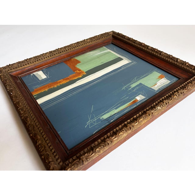 “River Moss" Abstract Art in Antique Frame, Transitional Living Room Art by JTS For Sale In Minneapolis - Image 6 of 10