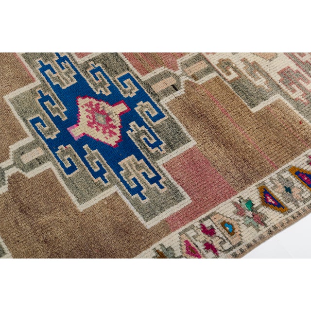 Vintage Hand-Knotted Oushak Hallway Rug For Sale - Image 11 of 12