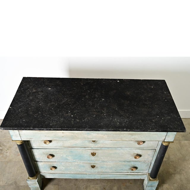 French 19th Century Painted Empire Commode For Sale - Image 12 of 14
