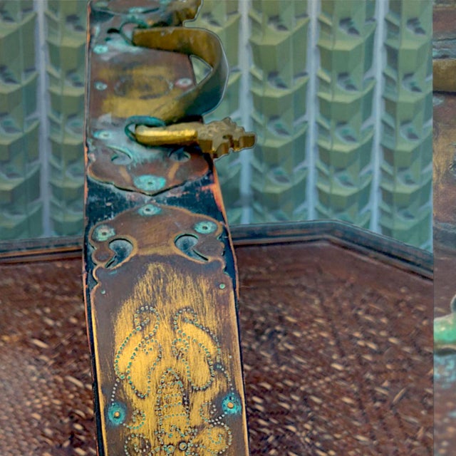 1950's 3 Tiered Octagonal Brass Handled Chinese Wedding Basket For Sale - Image 12 of 18