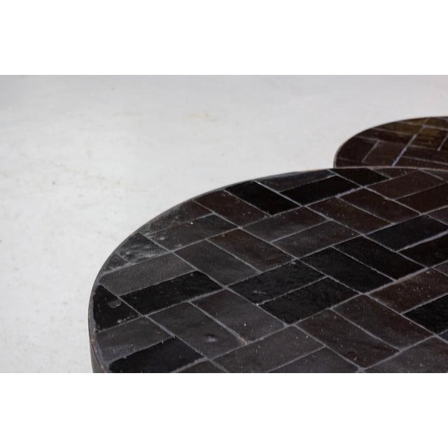 Gigogne Coffee Table in Black Zellige, Morocco, 1960, Set of 2 For Sale - Image 10 of 11