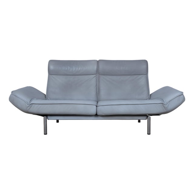 DS-450 Two-Seater Leather Blue Manual Function Sofa from de Sede For Sale