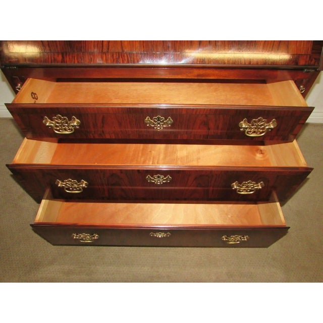 Traditional Drexel 18th Century Series Rosewood Secretary Desk For Sale - Image 3 of 7