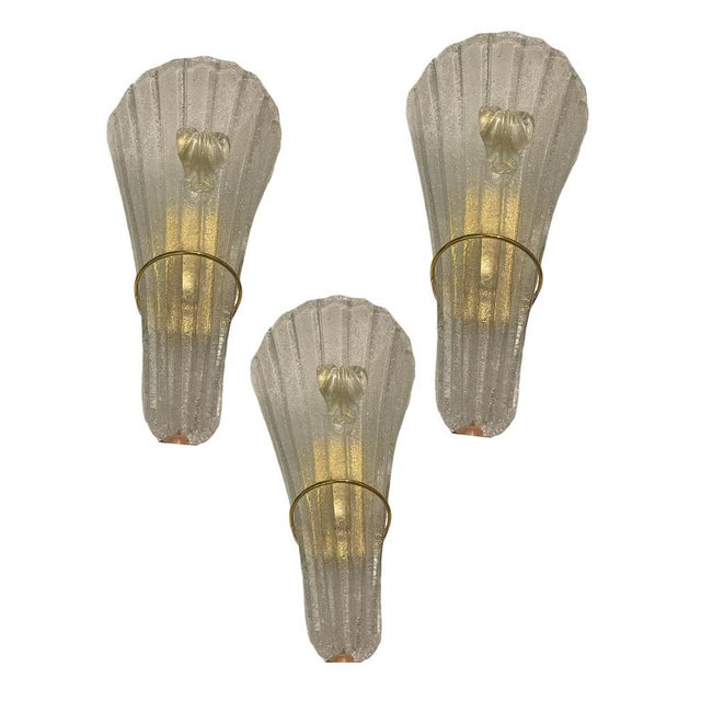 Large Venetian Murano Glass Sconces, 2006, Set of 3 For Sale - Image 13 of 14