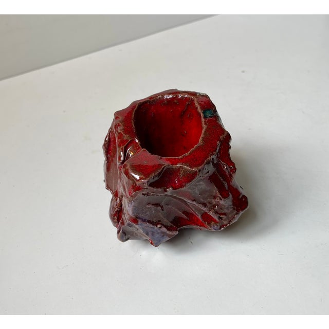 Brutalist Icelandic Brutalist Vase with Volcanic Blood Glaze, 1970s For Sale - Image 3 of 9