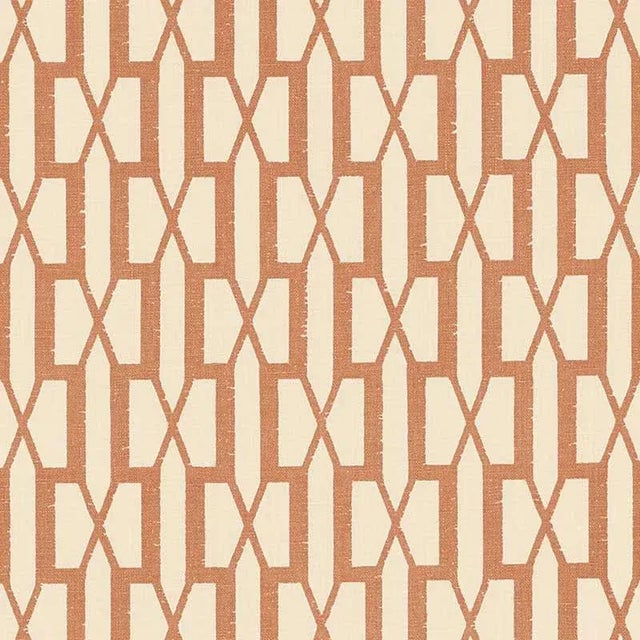 Schumacher X Veere Grenney Belvedere Fabric in Burnt Orange For Sale