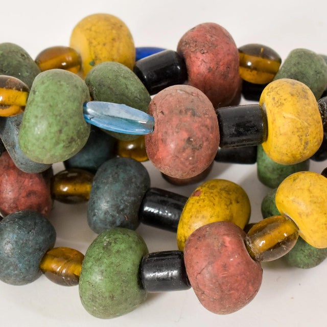 Glass Early 20th Century Large Berber Trade Beads Morocco African Decorative Strand 65 Inch For Sale - Image 7 of 7