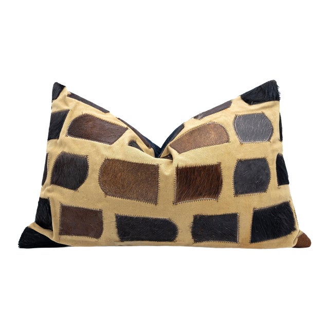 Canvello Genuine Cowhide Leather Decorative Throw Pillow With Feather Down Insert Included For Sale