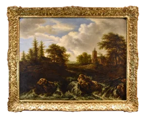After Jacob Van Ruisdael, Landscape with Wood, 1670, Oil on Canvas, Framed