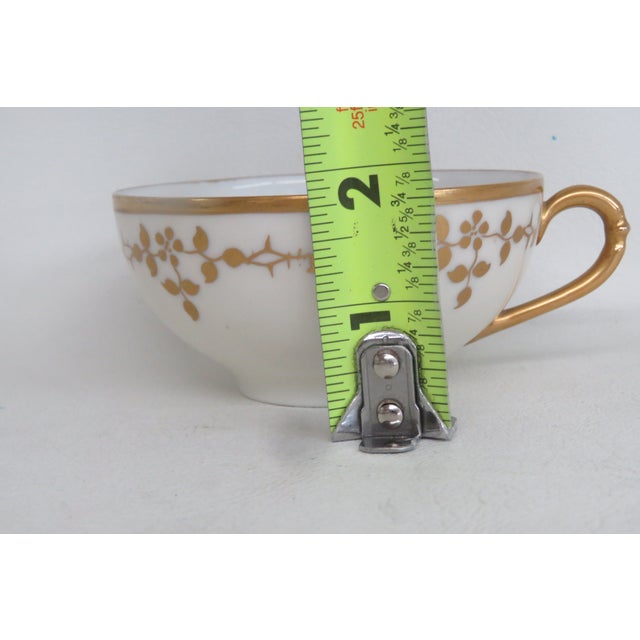 Mid 20th CenturyJWH Bavaria Fine Porcelain Tea Cup White With Gold Gilt Rim and Florals For Sale - Image 10 of 12