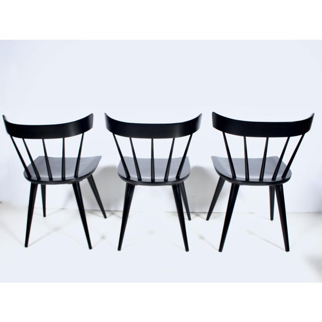 Wood Set of 8 Attributed to Paul McCobb Planner Group Black Dining Side Chairs For Sale - Image 7 of 18