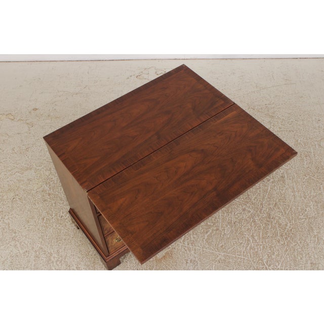 Baker Burl Wood 8 Drawer Flip Top Server Bachelor Chest For Sale In Philadelphia - Image 6 of 17