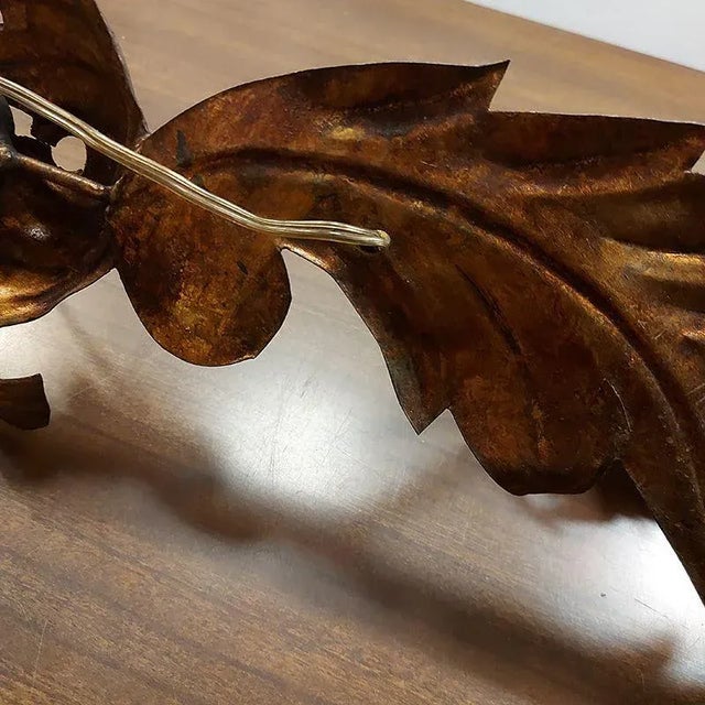 Italian Gold Leaf Sconces, 1950s, Set of 2 For Sale - Image 13 of 15