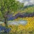 Contemporary Rose Elizabeth MoorcroftSpring Garden Abstract Landscape with Yellow Flowers and Tree by British Artist, 2000 For Sale - Image 3 of 7