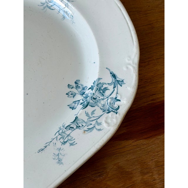 19th Century Edge Malkin & Co English Blue Transferware Platter For Sale - Image 4 of 10
