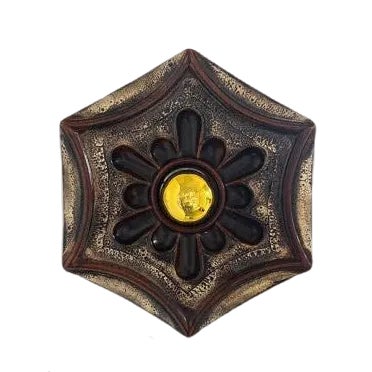 Vintage German Gold Hex-Shaped Star Ceramic Wall Light, 1970 For Sale