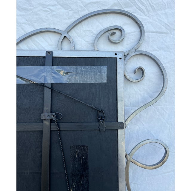 1980s Full Length Metal Mirror With Scroll Work For Sale - Image 15 of 16