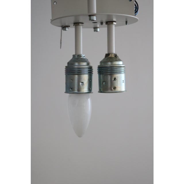 Metal Large Pendant Light in Opal Glass and Brass from Glashütte Limburg, 1980s For Sale - Image 7 of 9