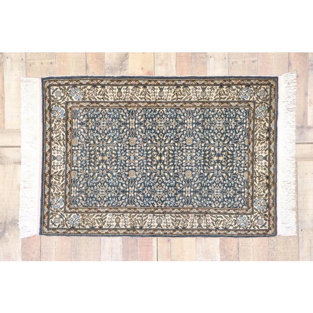Navy Blue Vintage Turkish Sivas Rug - 02'11 X 04'04 For Sale - Image 8 of 9