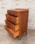 Wood Vintage French Regency Style Solid Wood 4 Drawer Highboy Dresser on Wheels and Original Hardware For Sale - Image 7 of 8