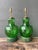 Vintage Hand Painted Malachite Plinth Glass Lamps - A Pair For Sale - Image 10 of 12