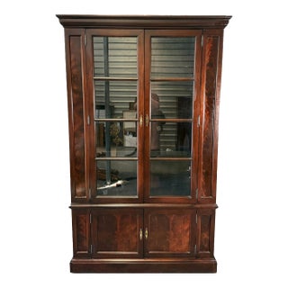 Late 20th Century Hekman Charles Dickens Heritage Collection Mahogany Bookcase / China Cabinet For Sale