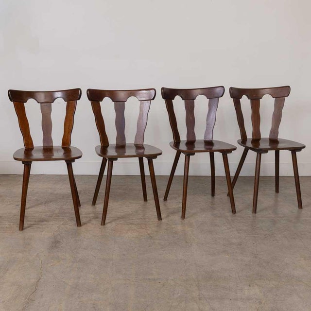 Brutalist 1950s French Wood Brutalist Chairs, Set of 8 For Sale - Image 3 of 18