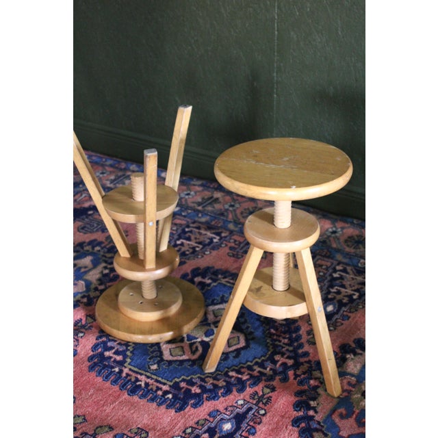 Vintage Adjustable Screw Stools For Sale - Image 14 of 15