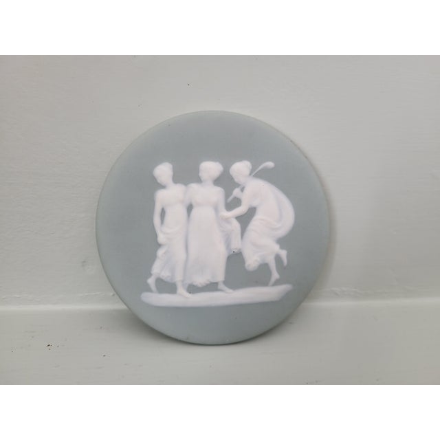 Mid-Century French Limoges Biscuit Porcelain Pate-Sur-Pate Three Graces Plaque by Camille Tharaud Workshop, 1950s For Sale - Image 4 of 4